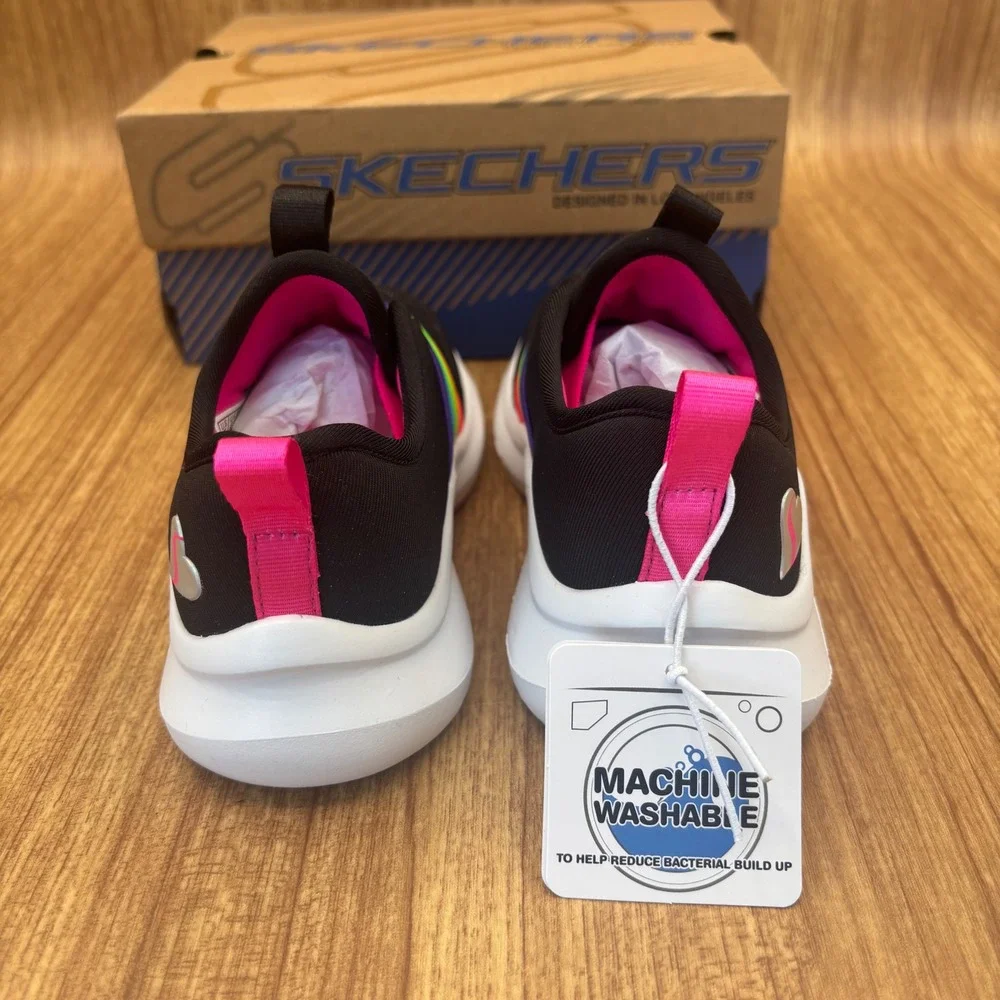 Skechers Skech-Fast Rainbow Fantastic Toddler 7 Black Multi Athletic Shoes NEW